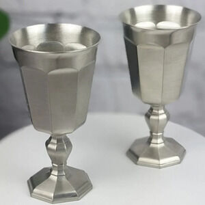 Vintage Gorham Octette ph36 pewter wine goblets (2) 5" old hallmark! Rare!